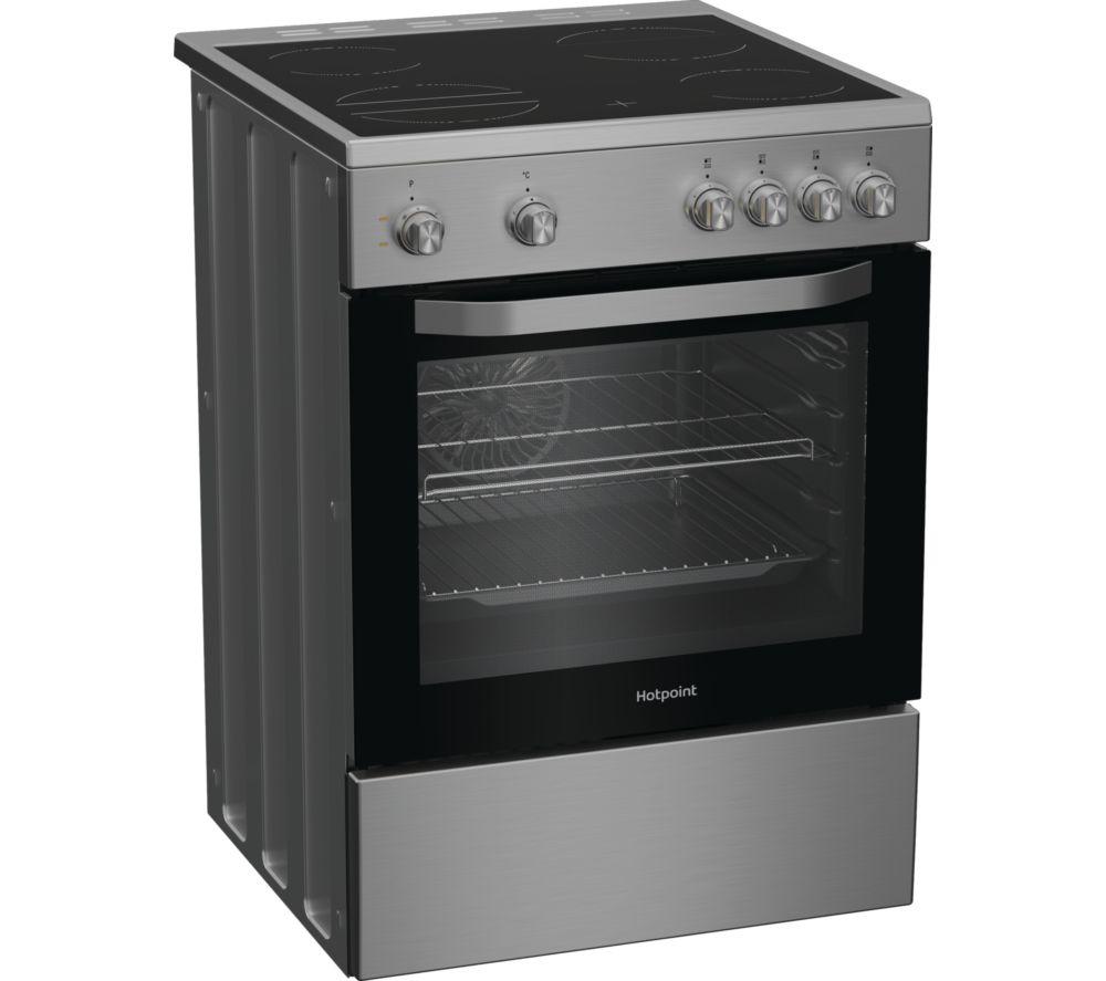 HOTPOINT Multiflow H6V5KMX/UK 60cm Electric Ceramic Cooker - Stainless Steel image number 3 of 8