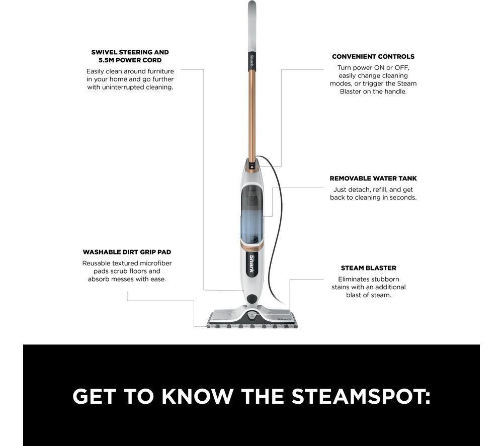 SHARK SteamSpot S2001UK Steam Mop - White image number 5 of 10