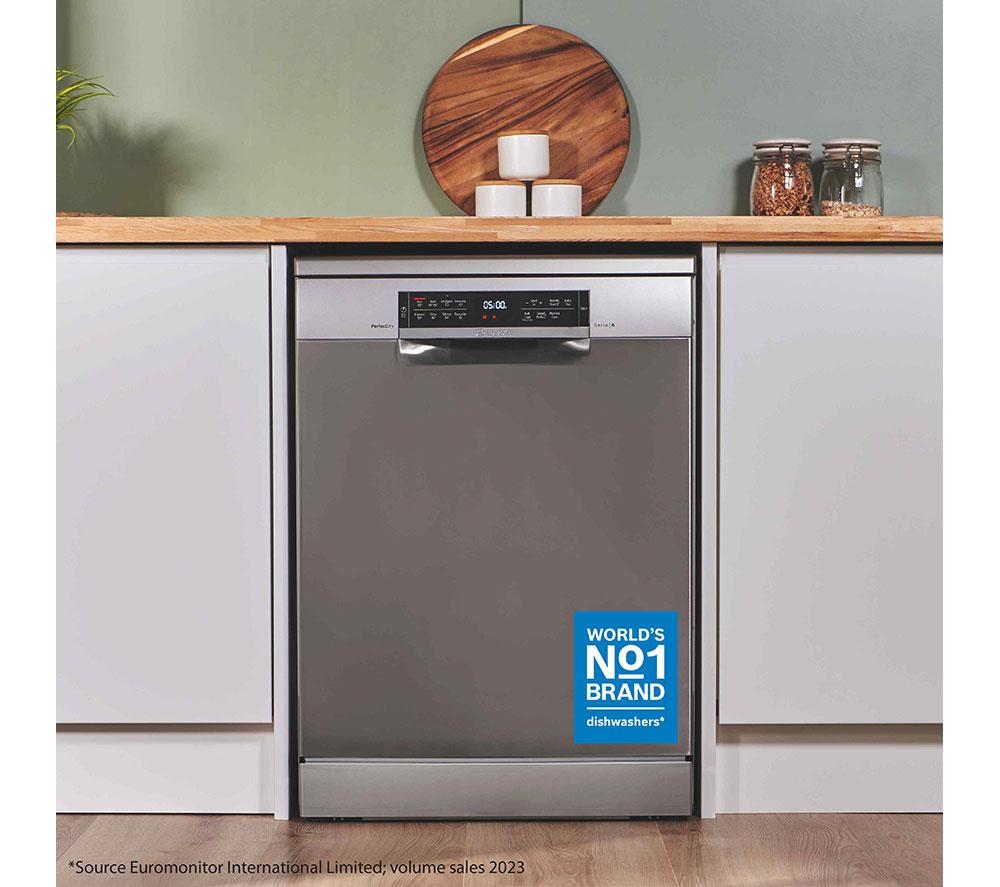 BOSCH Series 6 PerfectDry SMS6TCI02G Full-size WiFi-enabled Dishwasher - Brushed Steel image number 5 of 16