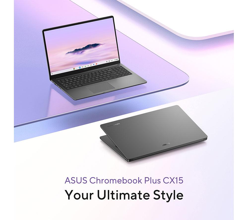 ASUS CX15 15.6" Chromebook Plus - Intel&reg; Core&trade; 3, 128 GB eMMC, Grey image number 10 of 16