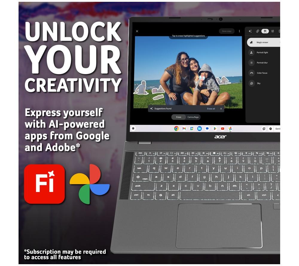 ACER 514 14" Chromebook Plus - Intel&reg; Core&trade; 5, 512 GB SSD, Grey image number 8 of 11
