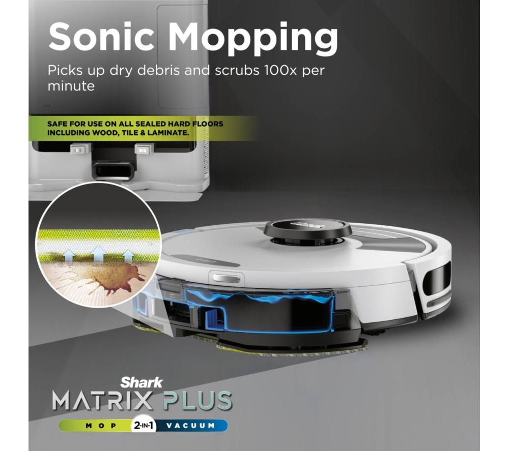 SHARK RV2620WAUKWH Matrix Plus 2-in-1 Robot Vacuum Cleaner - White image number 5 of 16