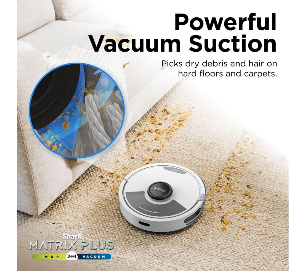 SHARK RV2620WAUKWH Matrix Plus 2-in-1 Robot Vacuum Cleaner - White image number 9 of 16