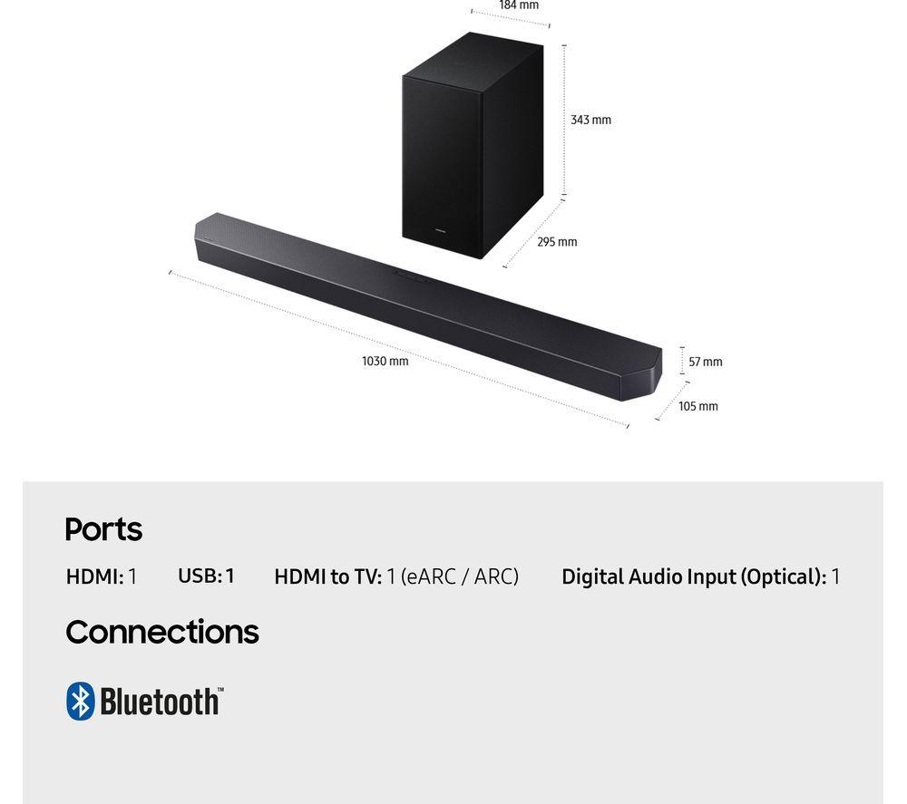 SAMSUNG HW-Q600F/XU 3.1.2 Wireless Sound Bar with Dolby Atmos image number 10 of 11