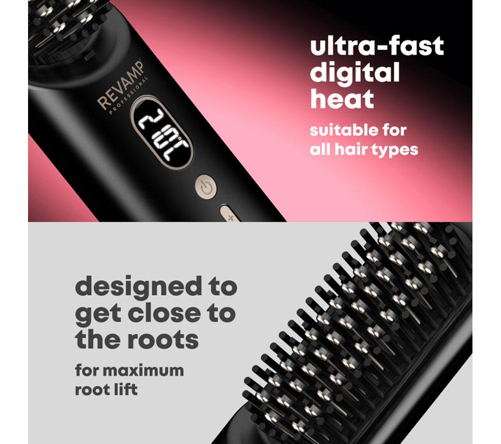 REVAMP Straight & Go Ionic Cordless Straightening & Smoothing Hot Brush - Black & Gold image number 5 of 8