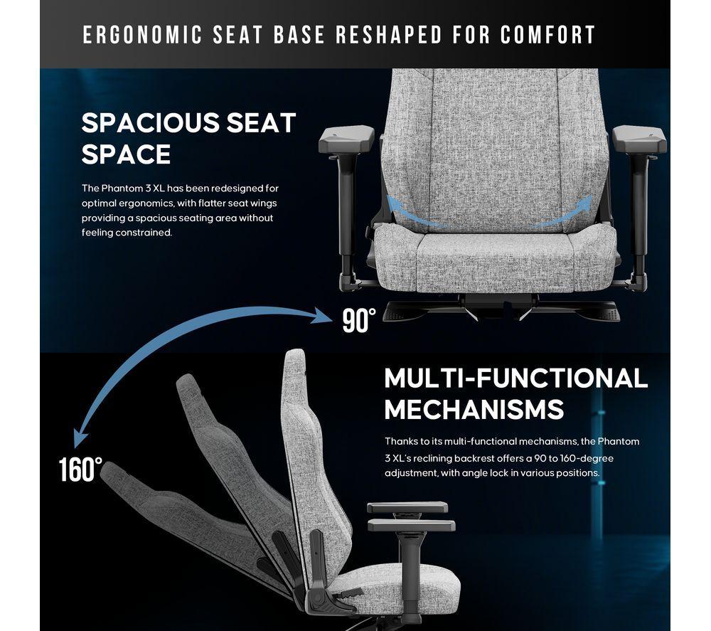 ANDASEAT Phantom Series Gaming Chair - XL, Grey image number 7 of 11