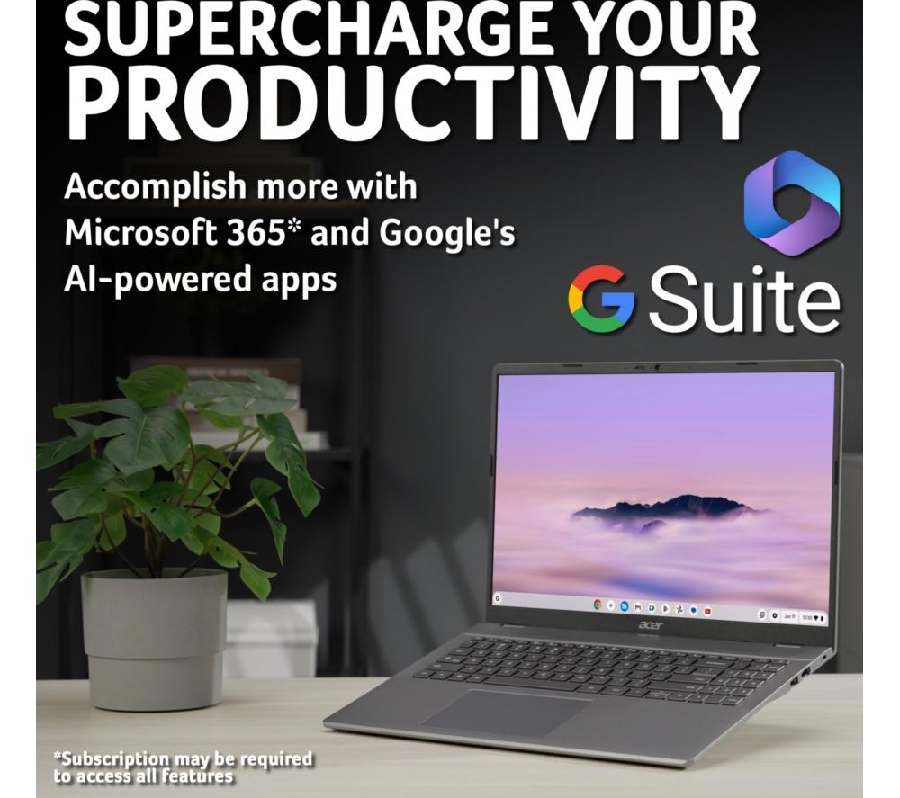 ACER 516 16" Chromebook Plus - Intel&reg; Core&trade; i5, 256 GB SSD, Grey image number 8 of 10