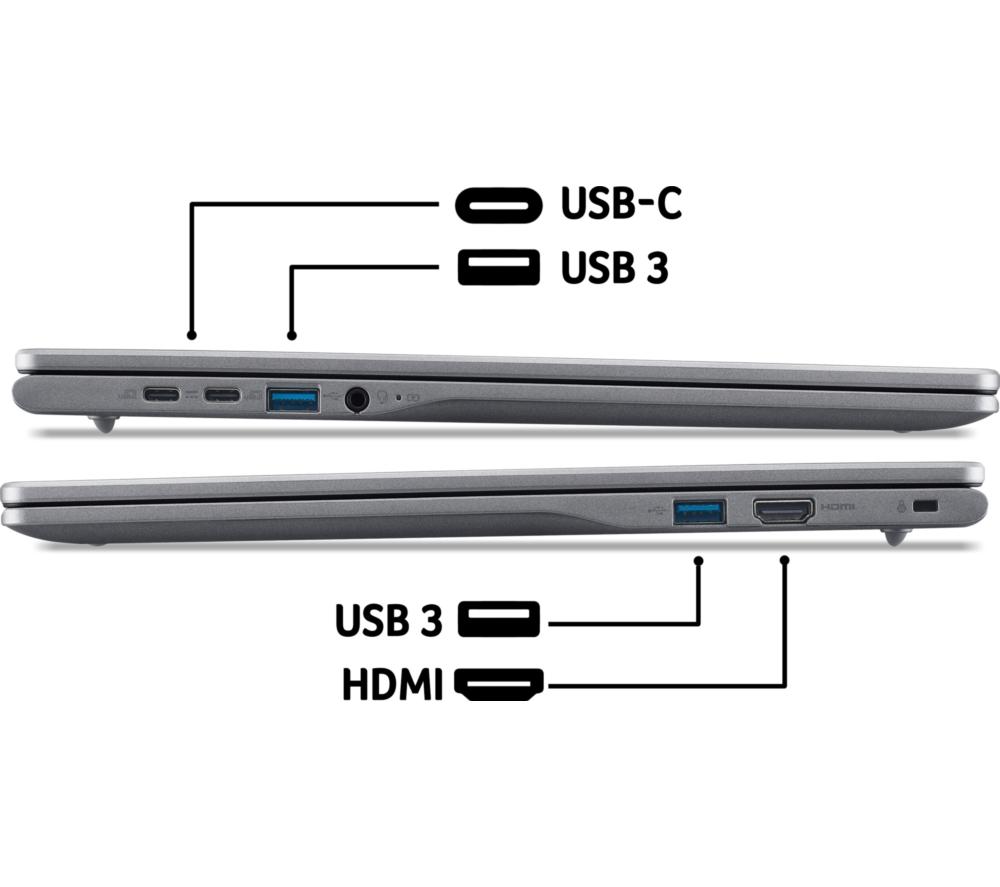 ACER 516 16" Chromebook Plus - Intel&reg; Core&trade; i5, 256 GB SSD, Grey image number 9 of 10