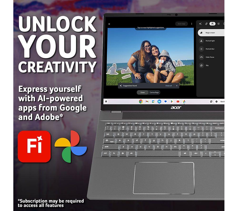 ACER 516 16" Chromebook Plus - Intel&reg; Core&trade; i5, 256 GB SSD, Grey image number 14 of 17