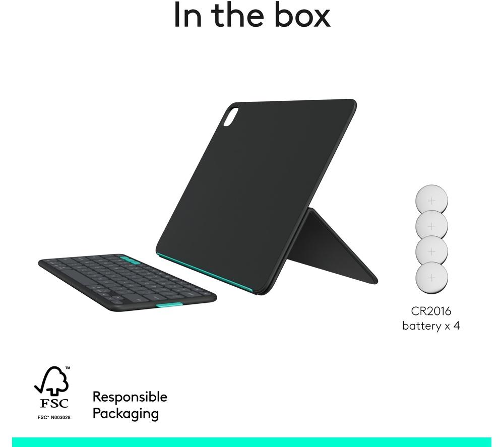 LOGITECH Flip Folio iPad Pro & Air 13" (M4 & M5) Keyboard Case - Grey image number 10 of 11