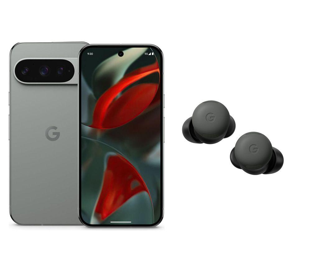 GOOGLE Pixel 9 Pro & Pixel Buds Pro 2 Wireless Bluetooth Earbuds Bundle - 128 GB, Hazel