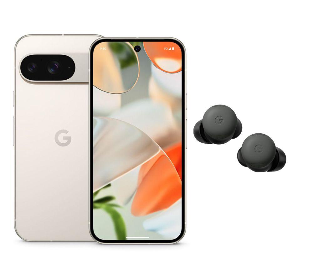 GOOGLE Pixel 9 & Pixel Buds Pro 2 Wireless Bluetooth Earbuds - 128 GB, Porcelain