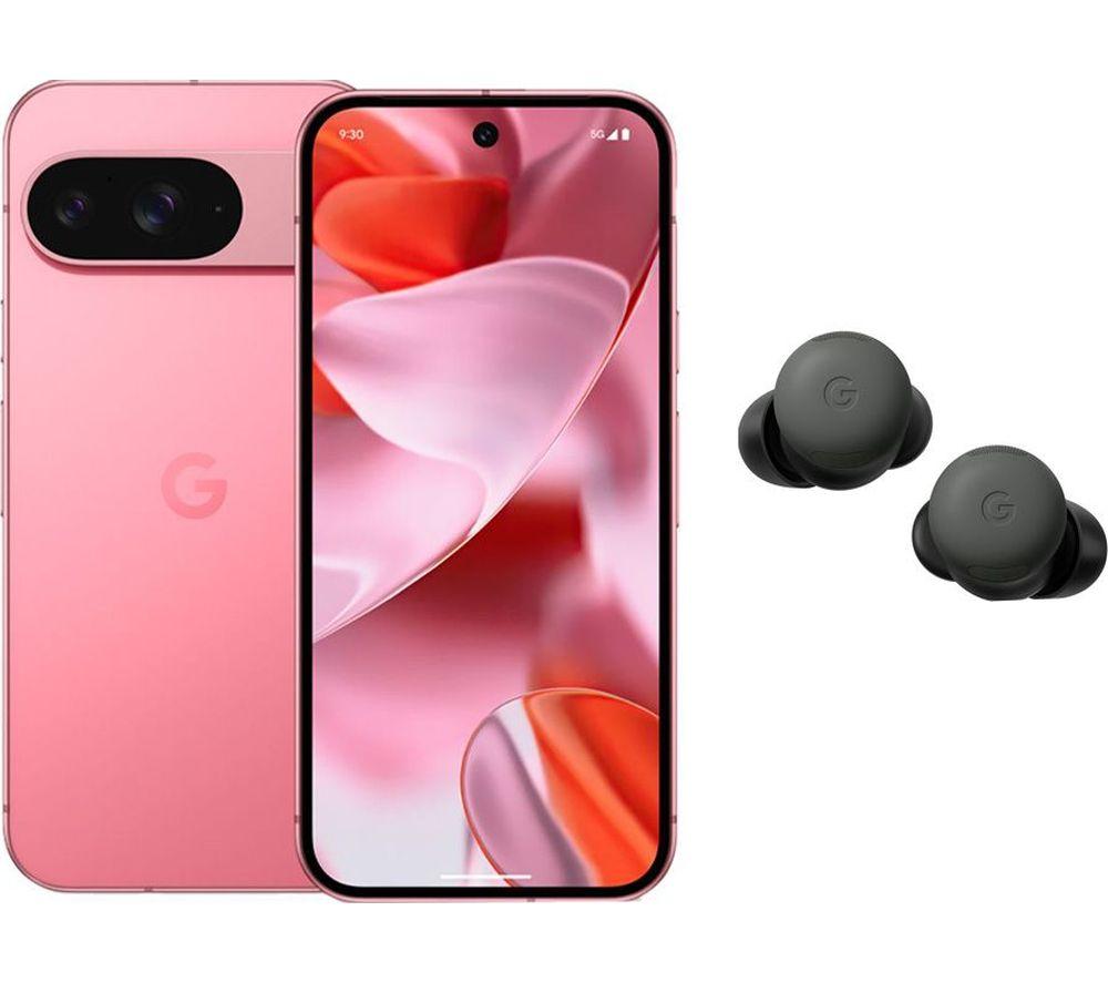 GOOGLE Pixel 9 & Pixel Buds Pro 2 Wireless Bluetooth Earbuds Bundle - 128 GB, Peony