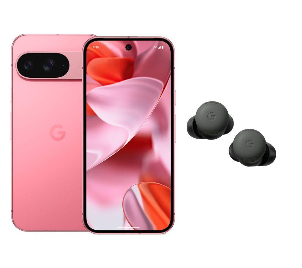 GOOGLE Pixel 9 & Pixel Buds Pro 2 Wireless Bluetooth Earbuds Bundle - 256 GB, Peony