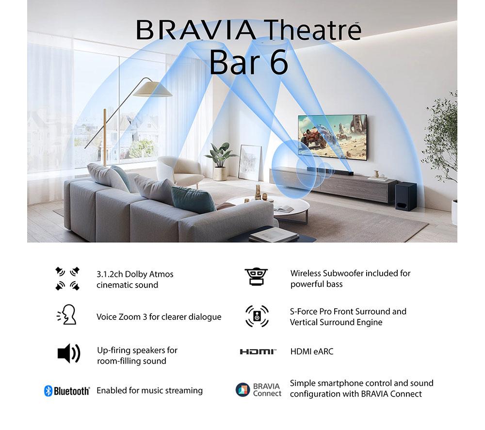 SONY BRAVIA Theatre Bar 60 3.1.2 Wireless Sound Bar with Dolby Atmos & DTS Virtual:X image number 2 of 15