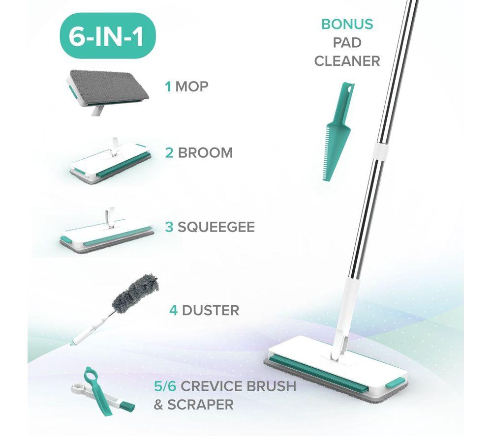 SPRING & SPRUCE Click Switch 6-in-1 Mop - White & Green image number 2 of 8