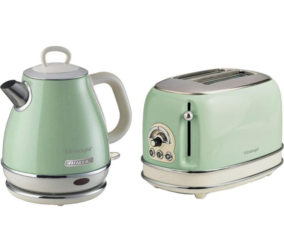 ARIETE Vintage ARPK71 2-Slice Toaster & Kettle Bundle - Green