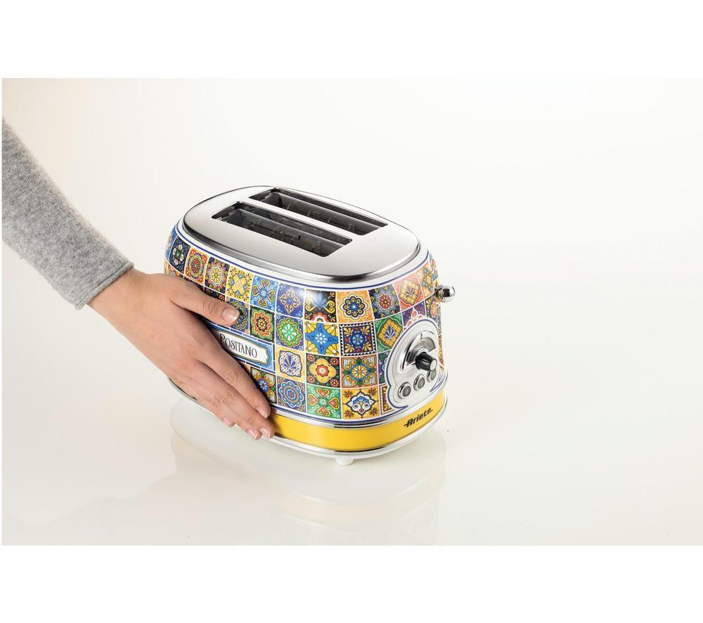 ARIETE Positano 0155/1P 2-Slice Toaster - Yellow & Blue image number 2 of 4