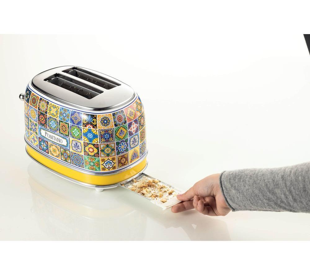 ARIETE Positano 0155/1P 2-Slice Toaster - Yellow & Blue image number 3 of 4