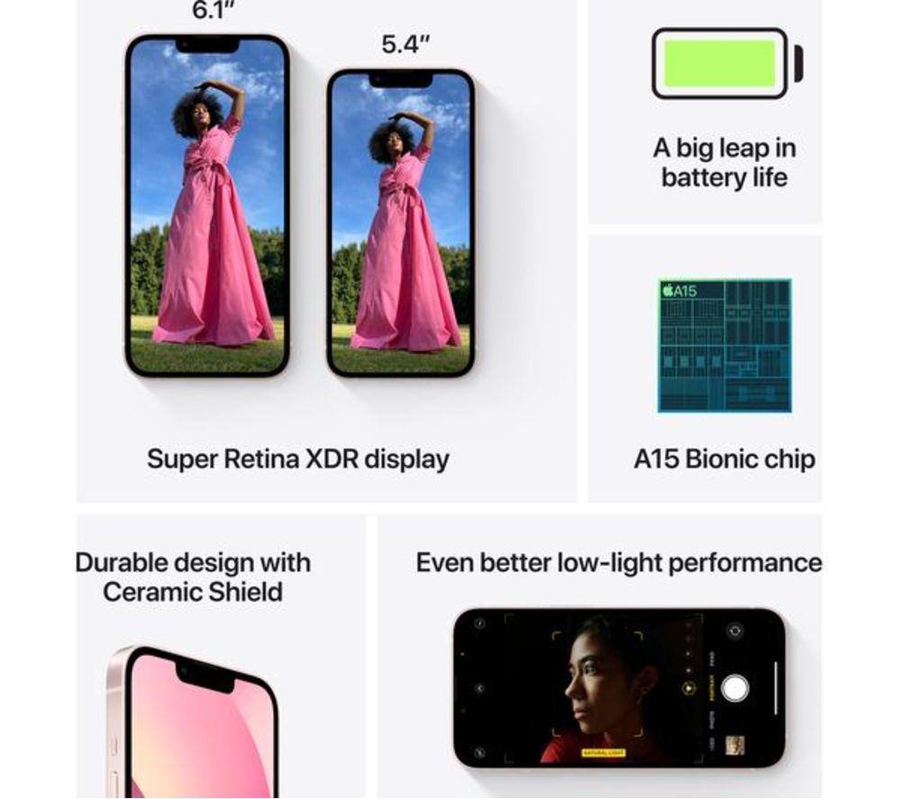 APPLE Refurbished iPhone 13 - 128 GB, Pink (Excellent Condition) image number 3 of 8