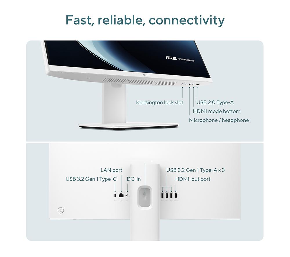 ASUS ExpertCenter V400 23.8" All-in-One PC - Intel&reg; Core&trade; i5, 512 GB SSD, White image number 17 of 17