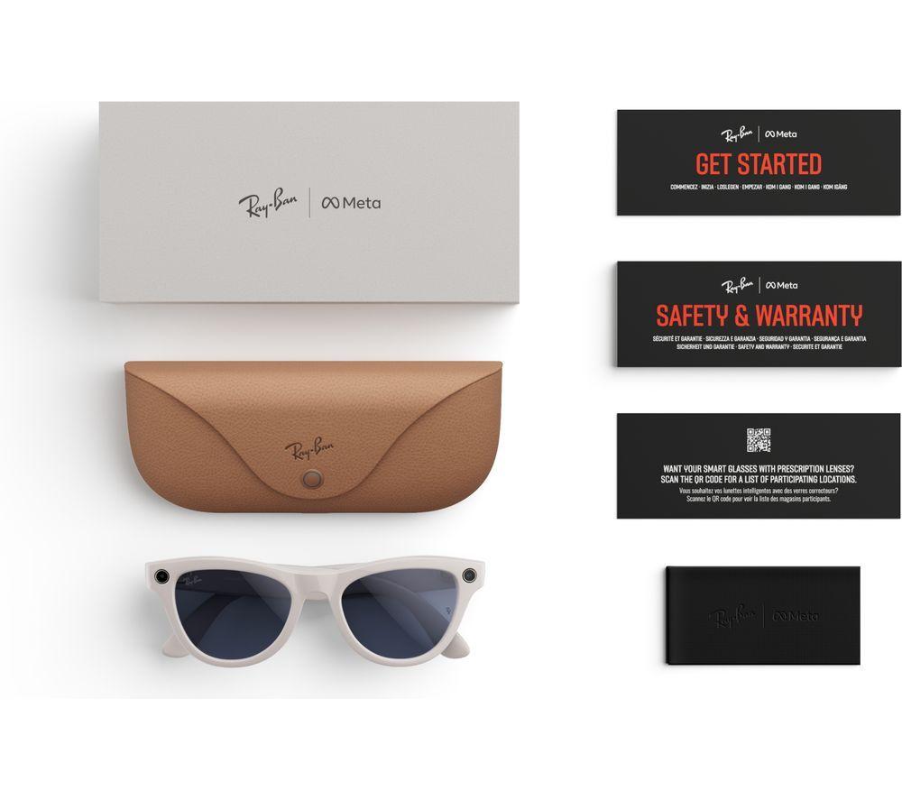 RAY-BAN Meta Skyler Glasses - Shiny Chalky Gray, Clear to Sapphire Transitions image number 3 of 8