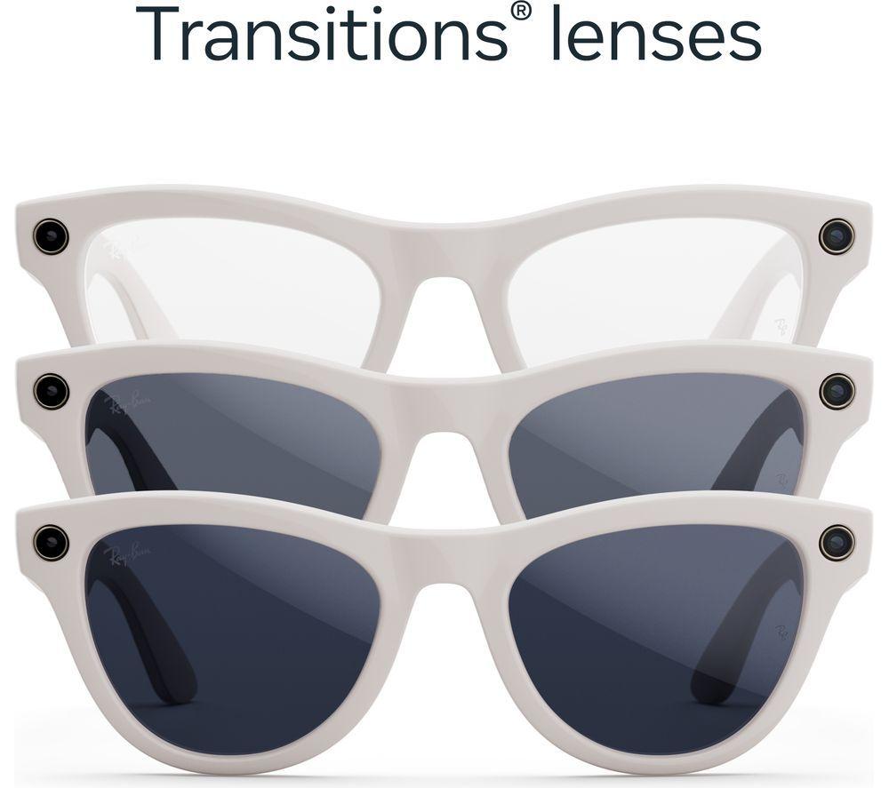 RAY-BAN Meta Skyler Glasses - Shiny Chalky Gray, Clear to Sapphire Transitions image number 5 of 8