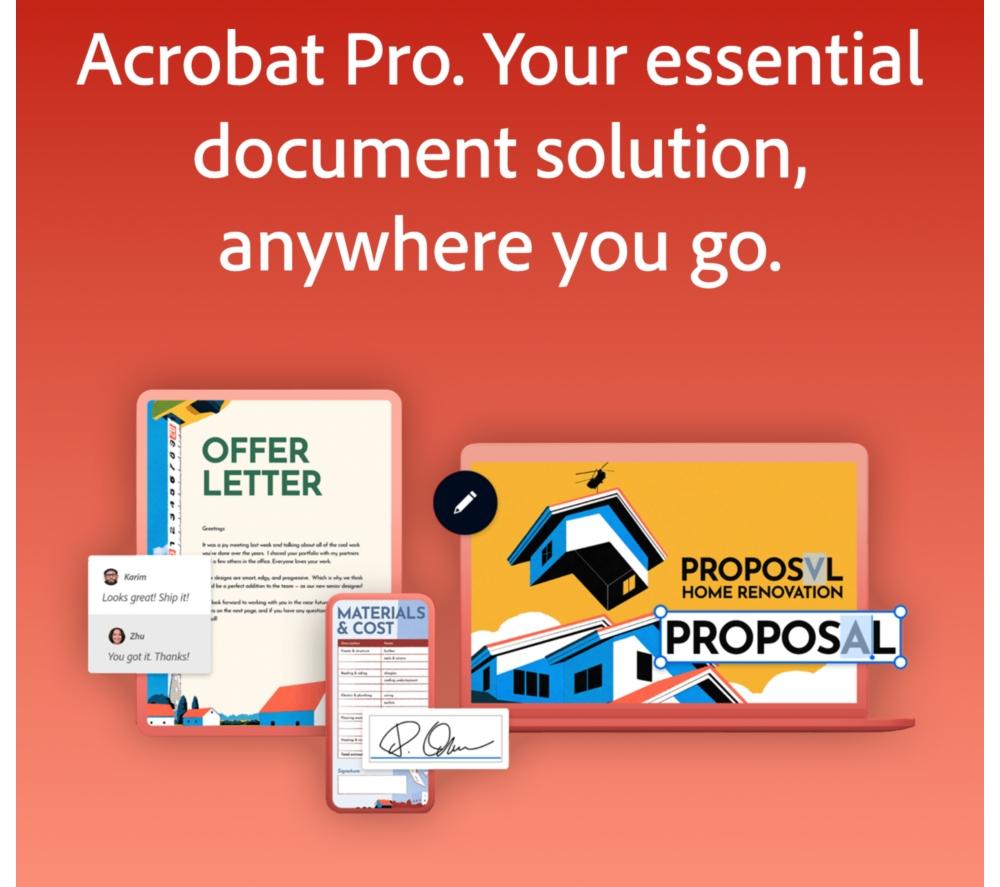 ADOBE Acrobat Pro - 1 year for 1 user (download) image number 5 of 7