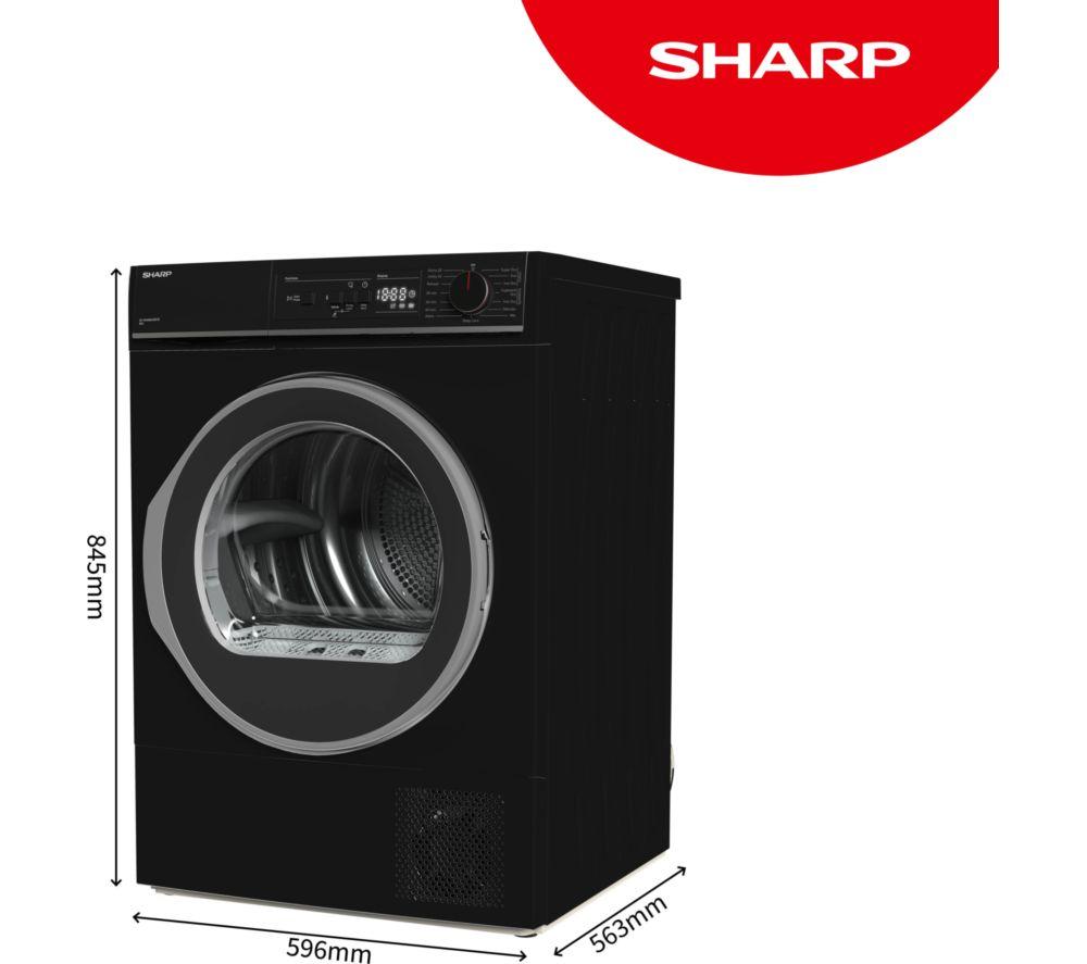 SHARP KD-NHA8S6GB1D-EN 8 kg Heat Pump Tumble Dryer - Black image number 11 of 11