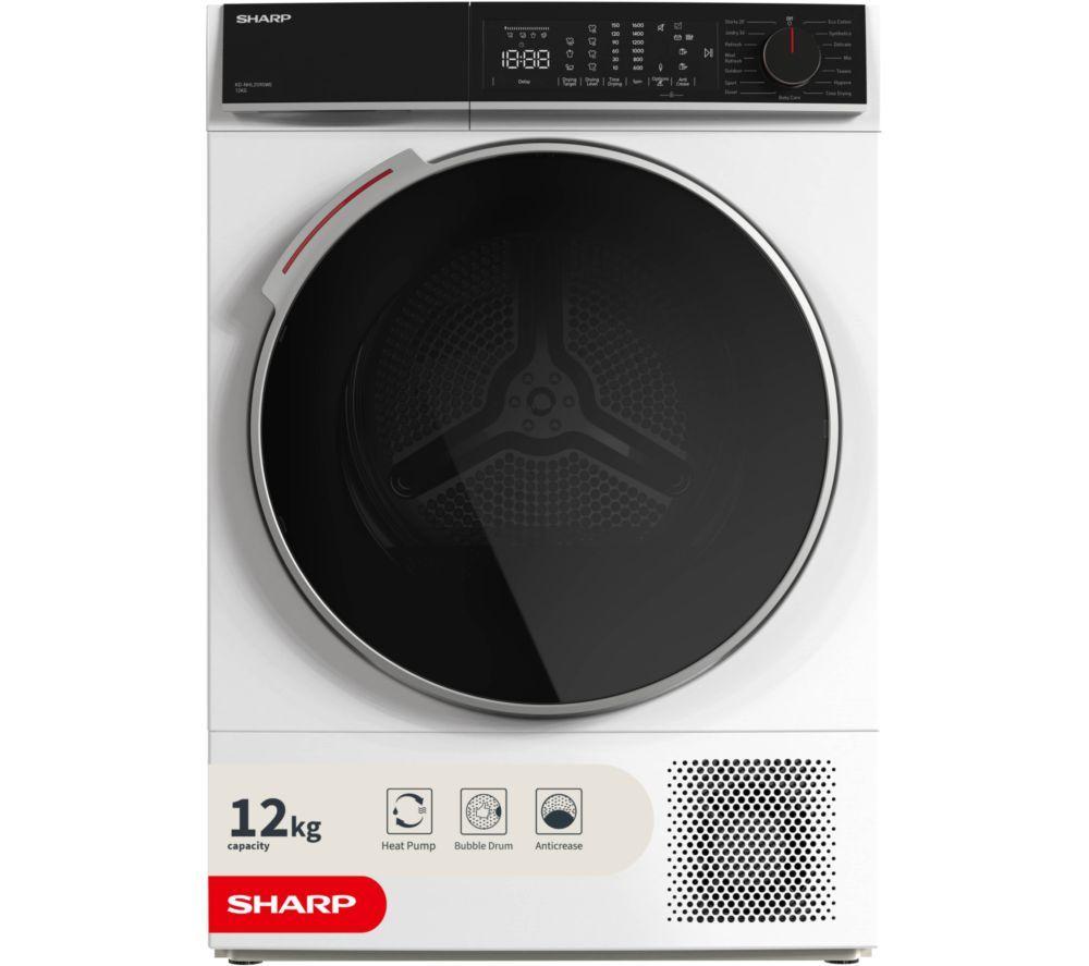 SHARP KD-NHL2S9GWE 12 kg Heat Pump Tumble Dryer – White, White