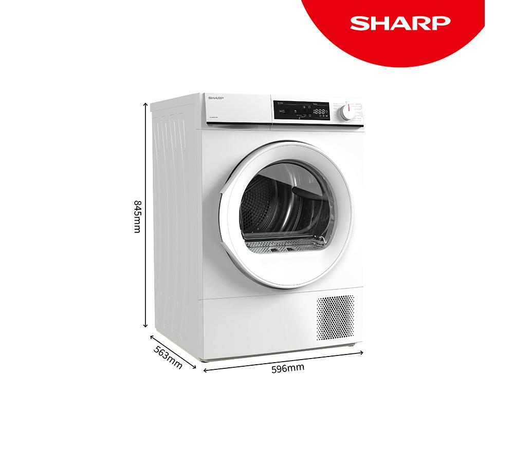 SHARP KD-NHA8S6GWE-EN 8 kg Heat Pump Tumble Dryer - White image number 2 of 11