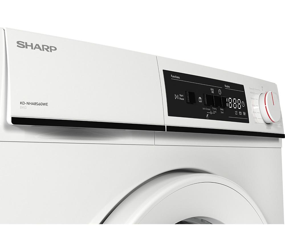SHARP KD-NHA8S6GWE-EN 8 kg Heat Pump Tumble Dryer - White image number 11 of 11