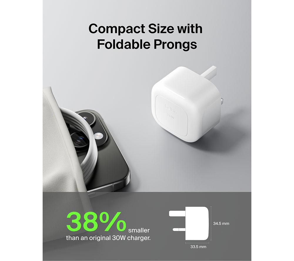BELKIN  Compact 30 W Charger with USB-C to Lightning Cable image number 5 of 8