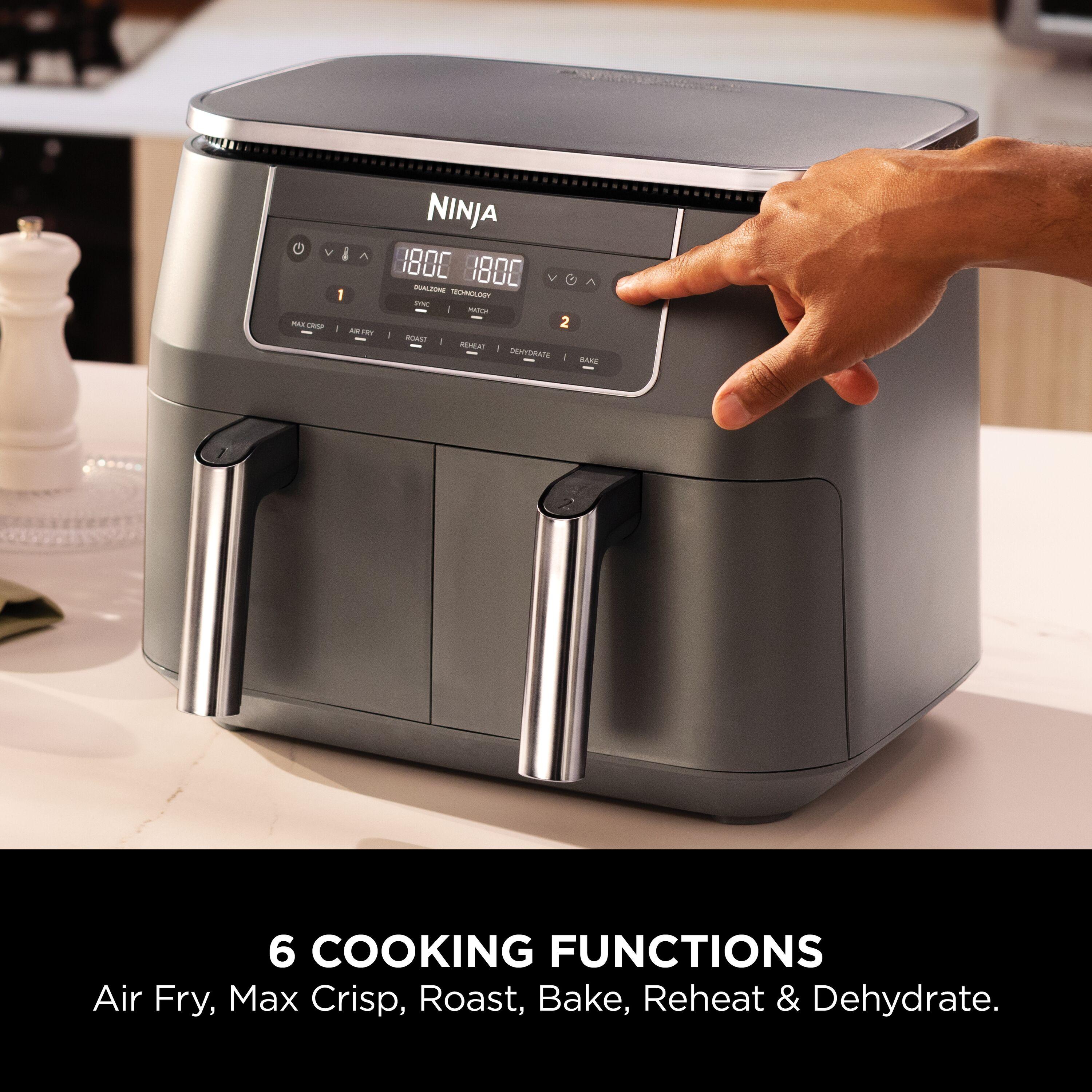 NINJA 6-in-1 Dual Zone DZ300UK Air Fryer - Gun Metal Grey image number 5 of 11