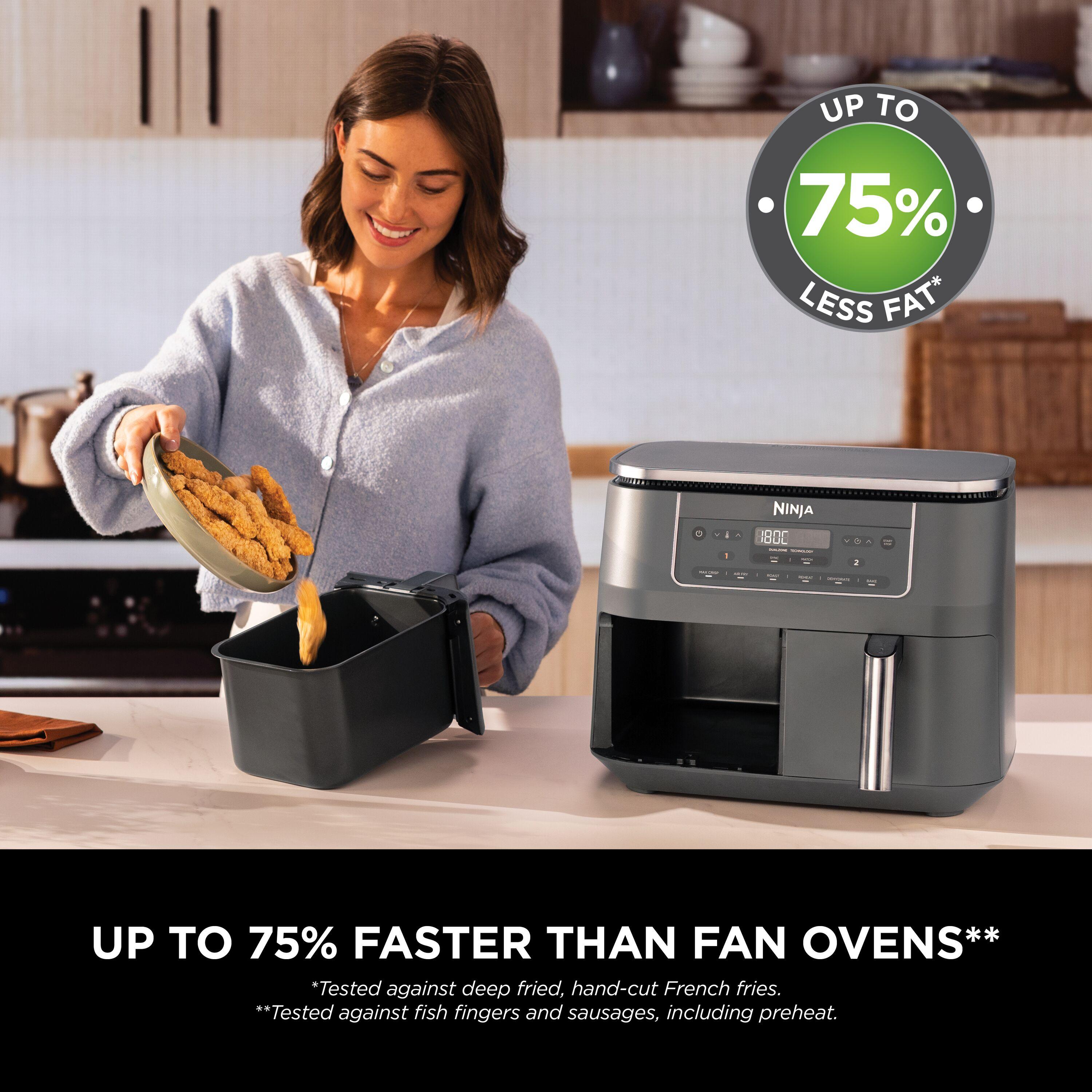 NINJA 6-in-1 Dual Zone DZ300UK Air Fryer - Gun Metal Grey image number 6 of 11