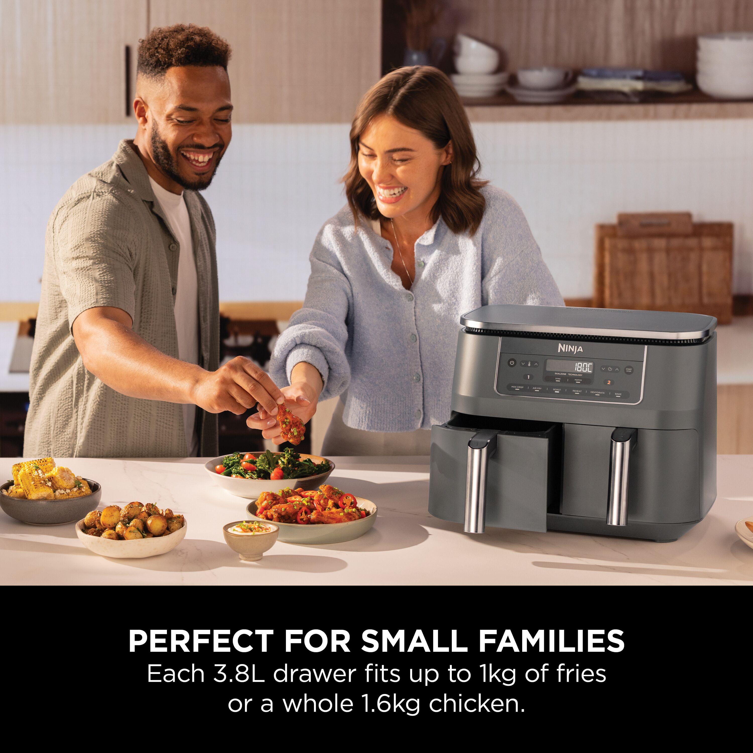 NINJA 6-in-1 Dual Zone DZ300UK Air Fryer - Gun Metal Grey image number 7 of 11