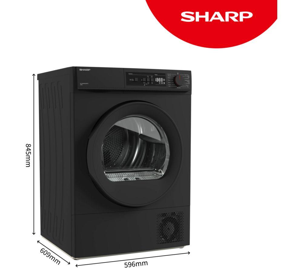 SHARP KD-NHA0S6GM1D-EN 10 kg Heat Pump Tumble Dryer - Matte Black image number 2 of 11