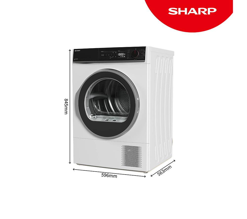 SHARP KD-NHA8S6GW1D-EN 8 kg Heat Pump Tumble Dryer - White image number 2 of 11