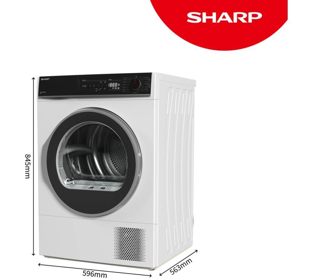 SHARP KD-NHA8S6GW1D-EN 8 kg Heat Pump Tumble Dryer - White image number 11 of 11