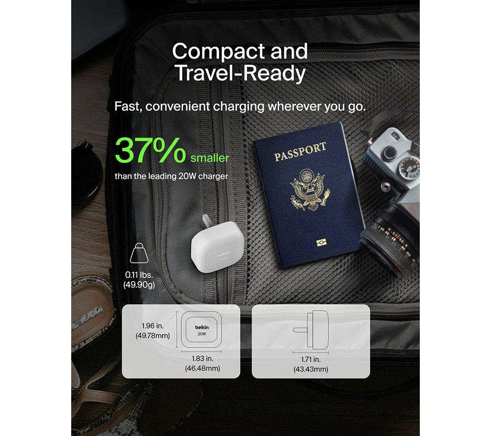BELKIN BoostCharge WCA009myWH 20 W USB Type-C Wall Charger image number 5 of 5