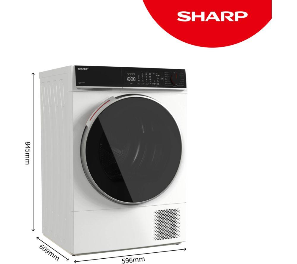 SHARP KD-NHB0S9GWD-EN 10 kg Heat Pump Tumble Dryer - White image number 2 of 12