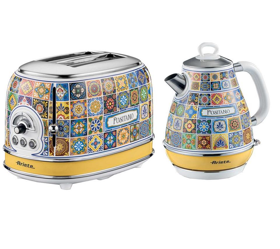 ARIETE Positano ARPK51 2-Slice Toaster & Kettle Bundle - Multicolour