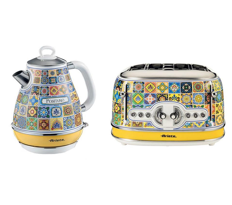 ARIETE Positano ARPK51 4-Slice Toaster & Kettle Bundle - Multicolour