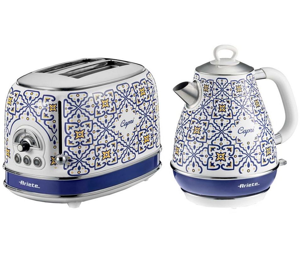 ARIETE Capri ARPK54 4-Slice Toaster & Kettle Bundle - Blue & White