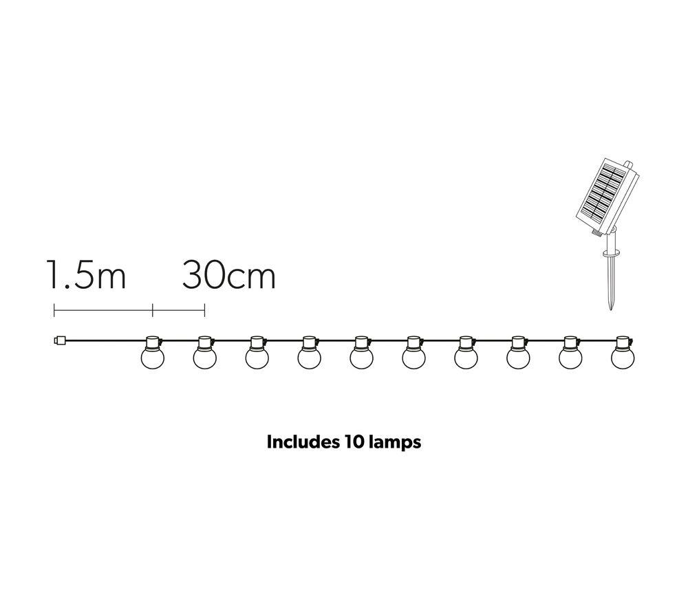 4LITE Antheia Solar Globe Festoon LED Light String - 3 m image number 3 of 5