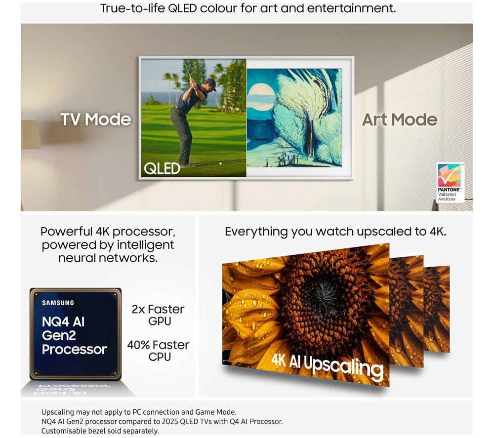 SAMSUNG The Frame (2025) 43" QLED 4K Art Mode Smart AI TV with Slim Fit Wall Mount - QE43LS03FA image number 3 of 14