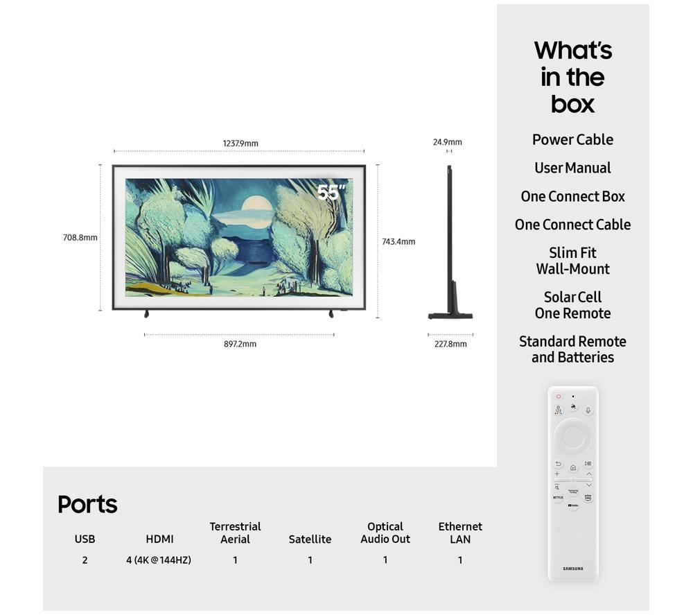 SAMSUNG The Frame (2025) 55" QLED 4K Art Mode Smart AI TV with Slim Fit Wall Mount - QE55LS03FA image number 7 of 14