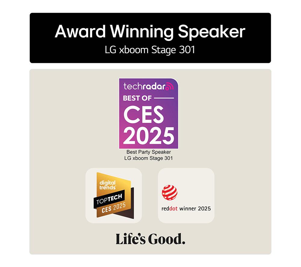 LG xboom Stage 301 Bluetooth Megasound Party Speakers - Black image number 10 of 12