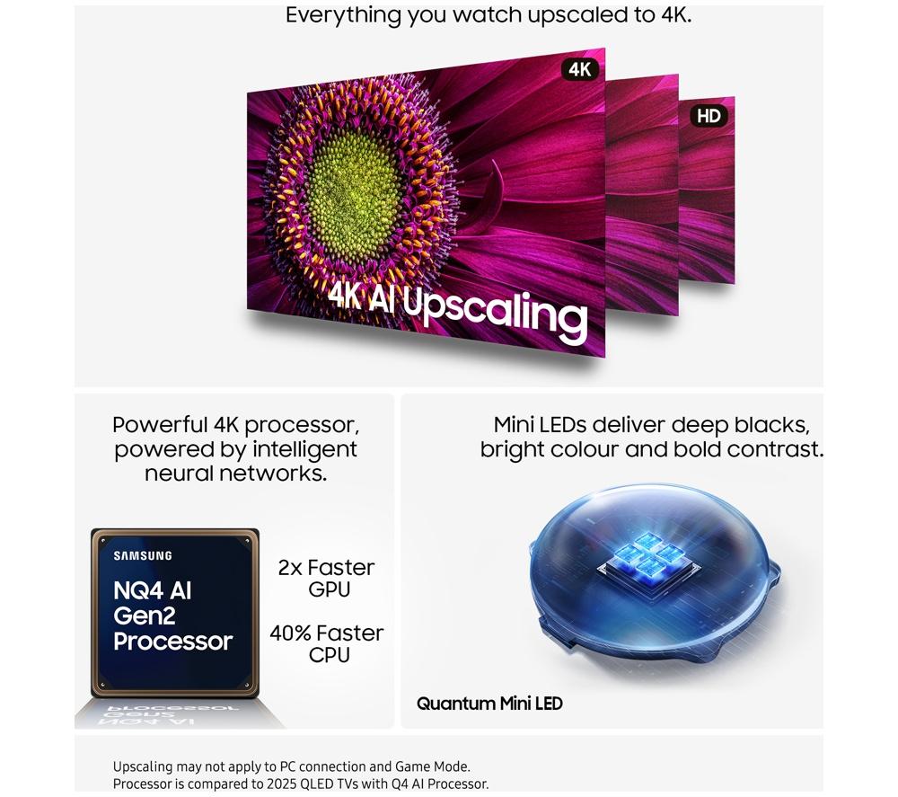 SAMSUNG QN80F 50" Neo QLED 4K Mini LED Vision AI Smart TV 2025 - QE50QN80F image number 3 of 11