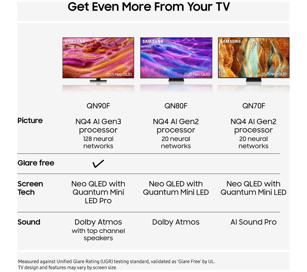 SAMSUNG QN70F 55" Neo QLED 4K Mini LED Vision AI Smart TV 2025 - QE55QN70F image number 7 of 21